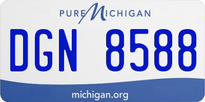 MI license plate DGN8588