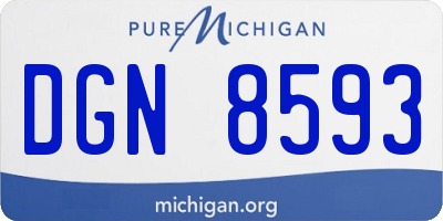 MI license plate DGN8593