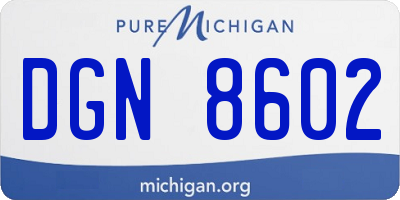 MI license plate DGN8602