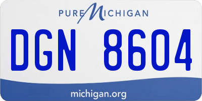 MI license plate DGN8604
