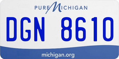MI license plate DGN8610