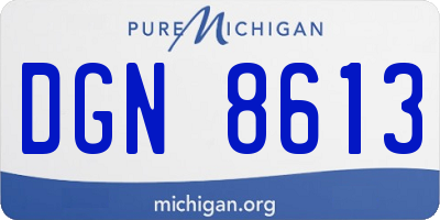 MI license plate DGN8613