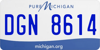 MI license plate DGN8614