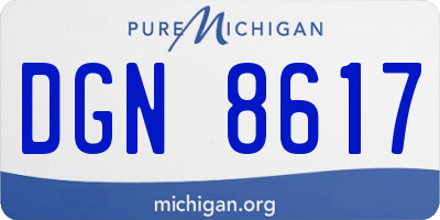 MI license plate DGN8617