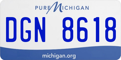 MI license plate DGN8618