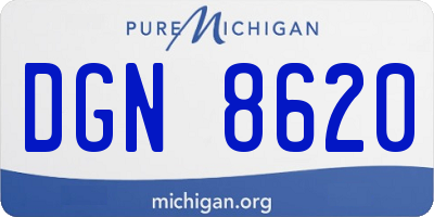MI license plate DGN8620