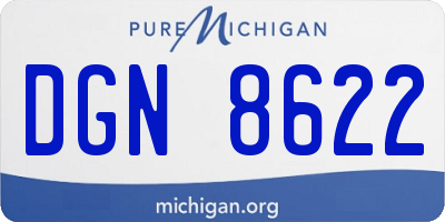 MI license plate DGN8622