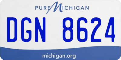 MI license plate DGN8624