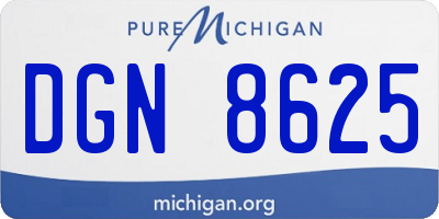 MI license plate DGN8625