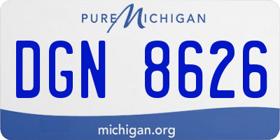 MI license plate DGN8626