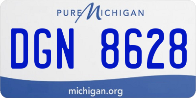 MI license plate DGN8628