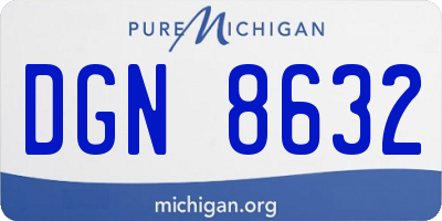 MI license plate DGN8632