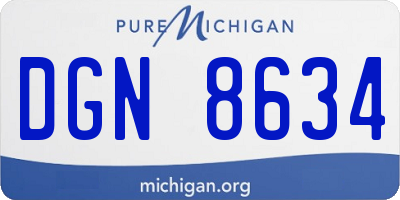 MI license plate DGN8634