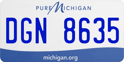 MI license plate DGN8635