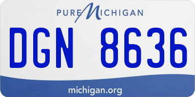 MI license plate DGN8636