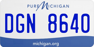 MI license plate DGN8640