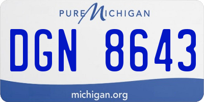 MI license plate DGN8643