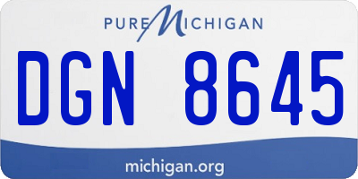 MI license plate DGN8645