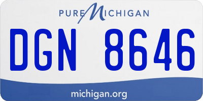 MI license plate DGN8646