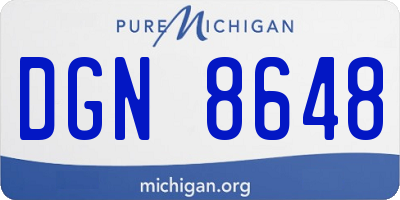 MI license plate DGN8648