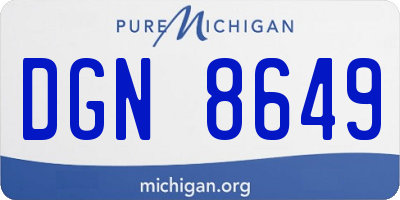MI license plate DGN8649