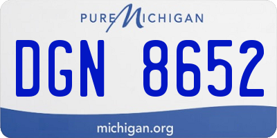 MI license plate DGN8652