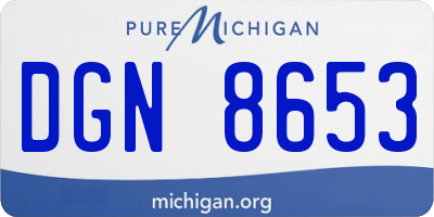 MI license plate DGN8653