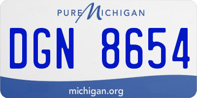 MI license plate DGN8654