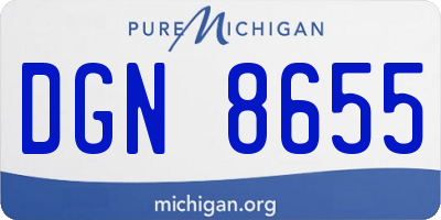 MI license plate DGN8655