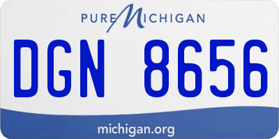 MI license plate DGN8656