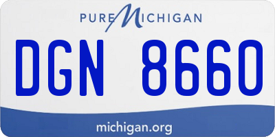 MI license plate DGN8660