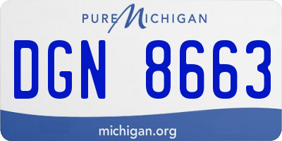 MI license plate DGN8663