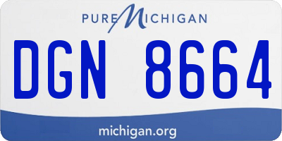 MI license plate DGN8664
