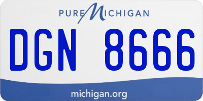 MI license plate DGN8666