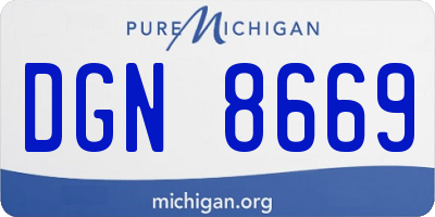 MI license plate DGN8669