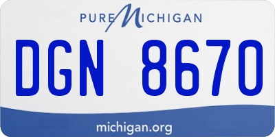 MI license plate DGN8670
