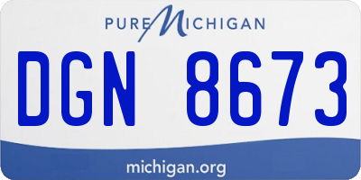 MI license plate DGN8673