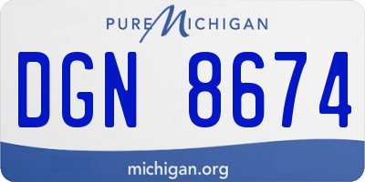 MI license plate DGN8674