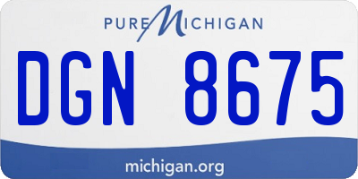 MI license plate DGN8675