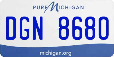 MI license plate DGN8680