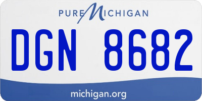 MI license plate DGN8682