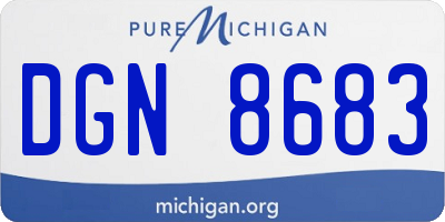 MI license plate DGN8683