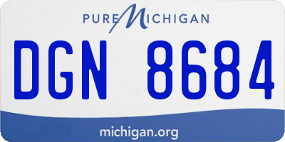 MI license plate DGN8684