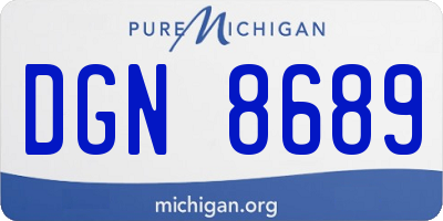 MI license plate DGN8689