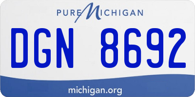 MI license plate DGN8692