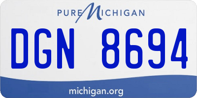 MI license plate DGN8694