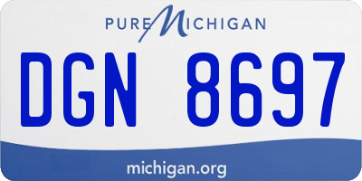 MI license plate DGN8697