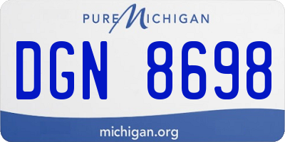 MI license plate DGN8698