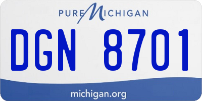 MI license plate DGN8701