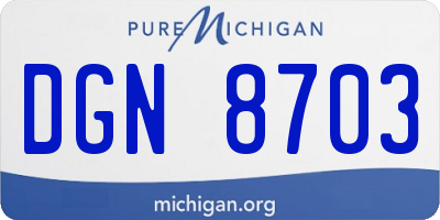MI license plate DGN8703
